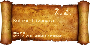 Kehrer Lizandra névjegykártya